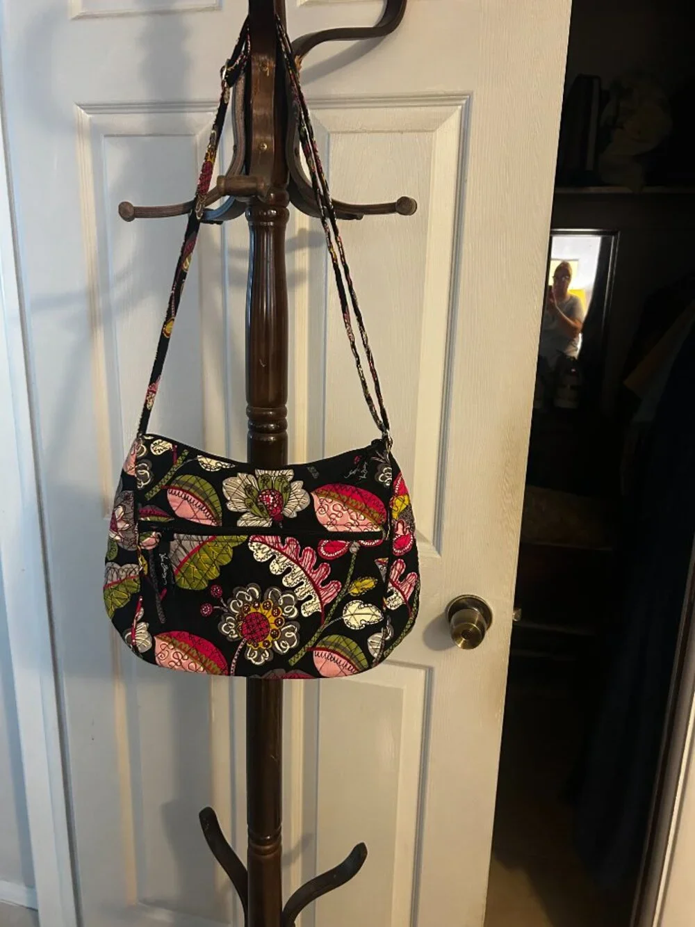 Vera Bradley Black Floral Hobo in Mint Condition